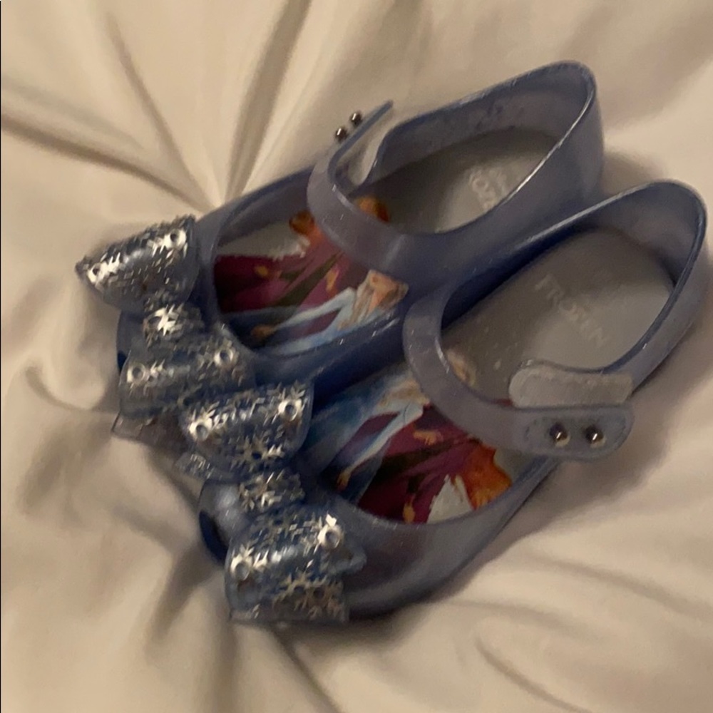 Mini Melissa frozen Mary Janes- pearl blue glitter